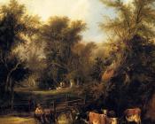 Cattle By A Stream - 威廉·谢耶